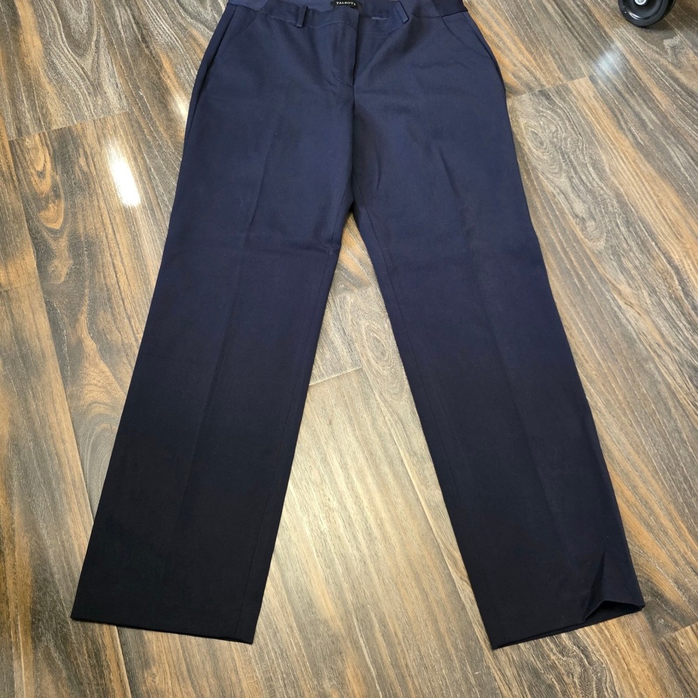 Talbots Womens 12 Indigo Blue Wide Leg Dress Pants Trousers 173016350